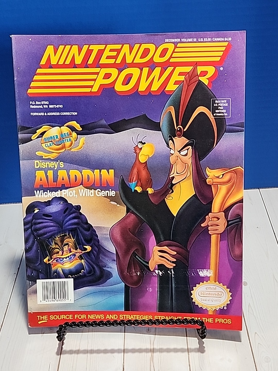 Nintendo Power Magazine Volume 55 Disney's Aladdin Dec 1993 with Poster