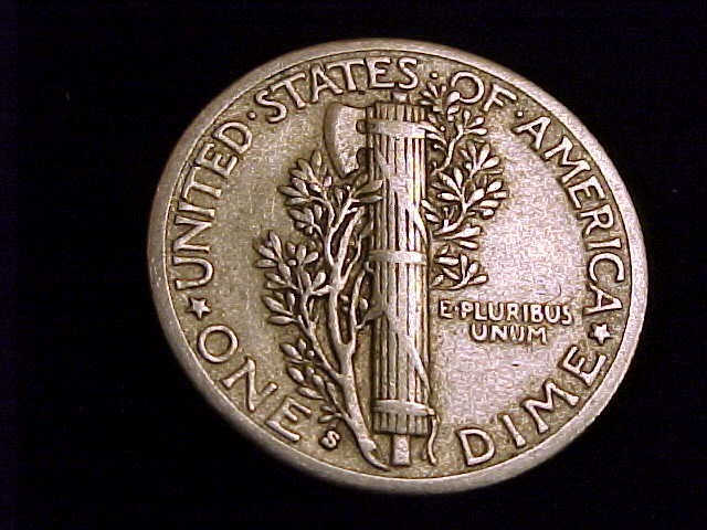 1935-S Mercury Dime Very Fine Grade.