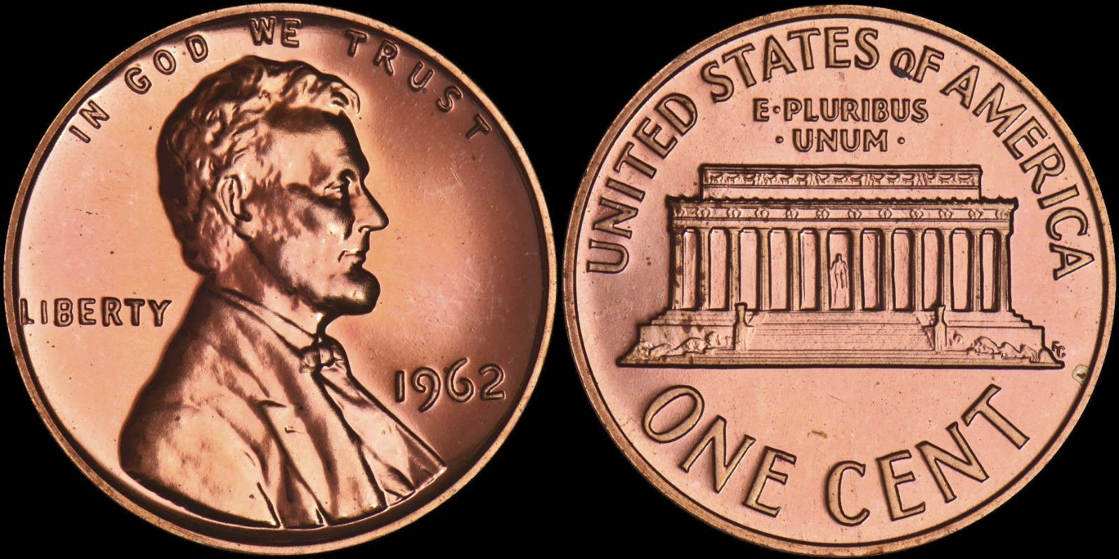 1962 Proof Lincoln Memorial Cent DDO VP-001 GEM BU (1 random coin from photos)