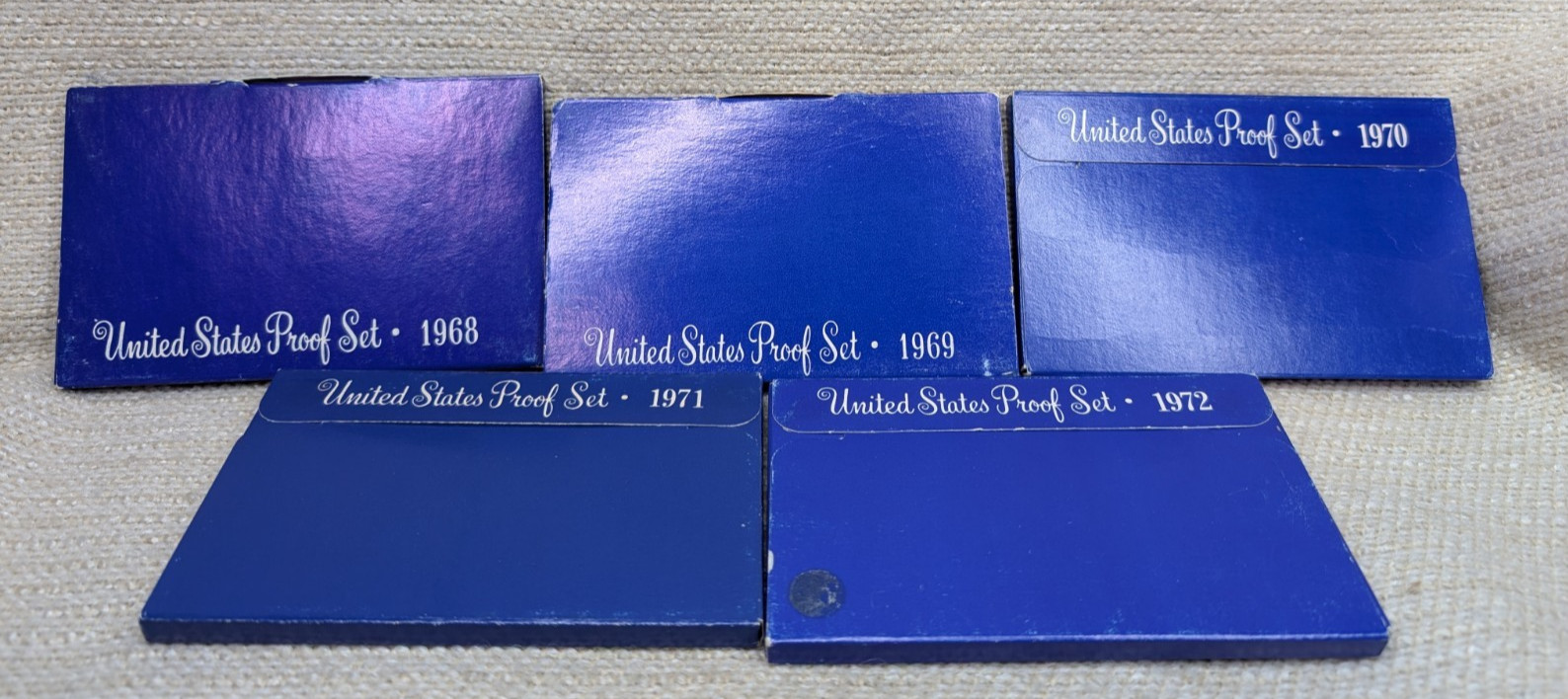 5 Proof Sets 1968-1972 Includes 3 Silver Halves 260541