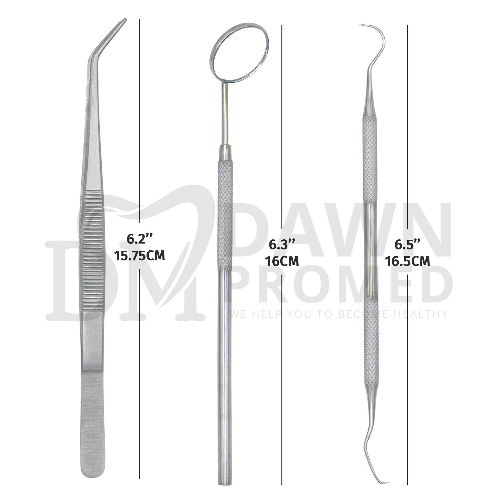 15 Pcs Basic Dental Instruments Set Mirror Explorer #5 Cotton Plier German Grade