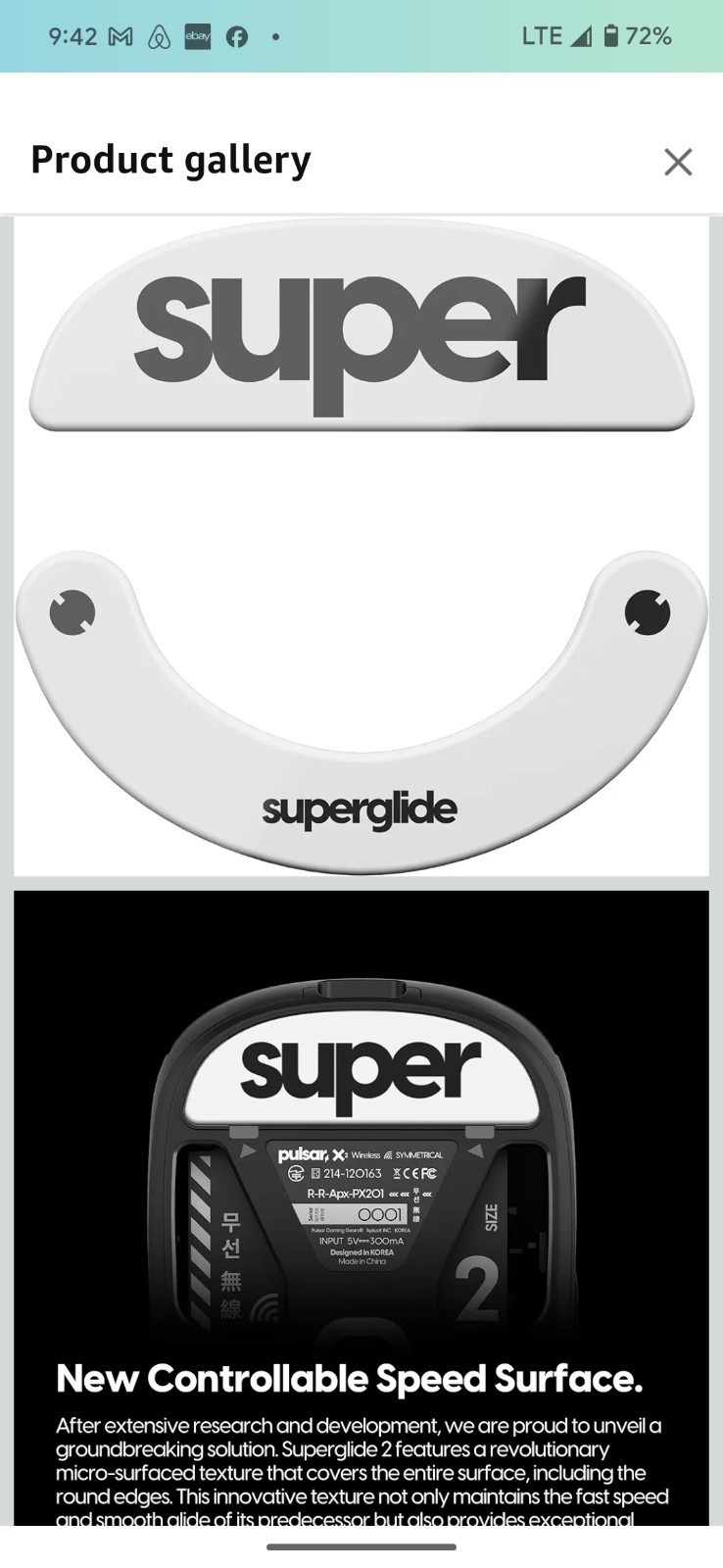 Superglide2 - New Controllable Speed Surface Fastest and Smoothest Mouse...