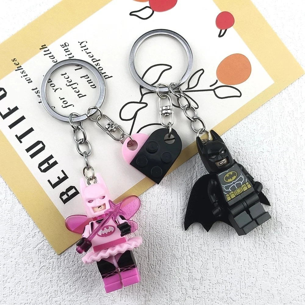 2024 Pink Fairy Batman & Black Batman Lego Keychain CUTE-New Gift