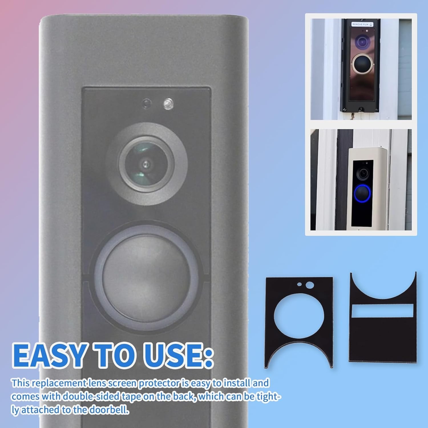 1x Replace Lens Screen Protector For Ring Doorbell Pro,Not Doorbell Pro 2 Black