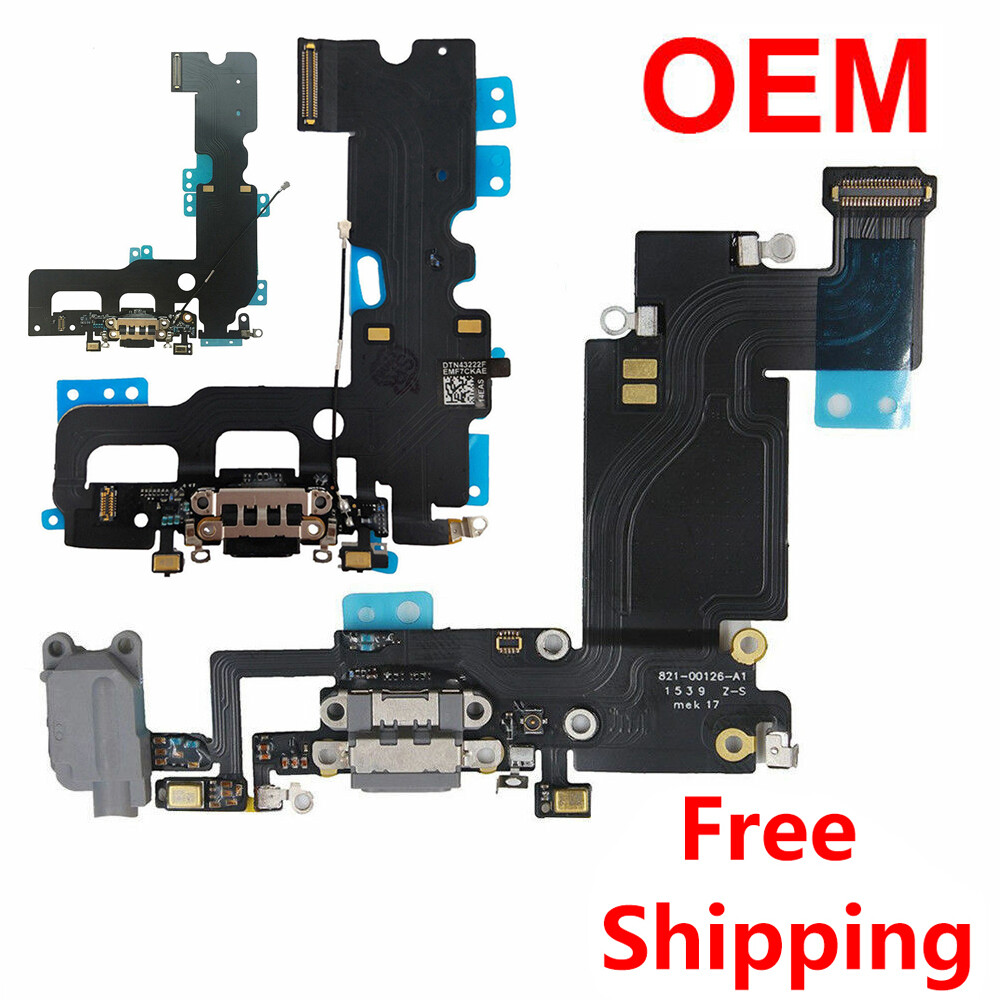 For iPhone 5 6 6S 7 8 Plus X White Black OEM Charging Port Charger Dock Mic Flex