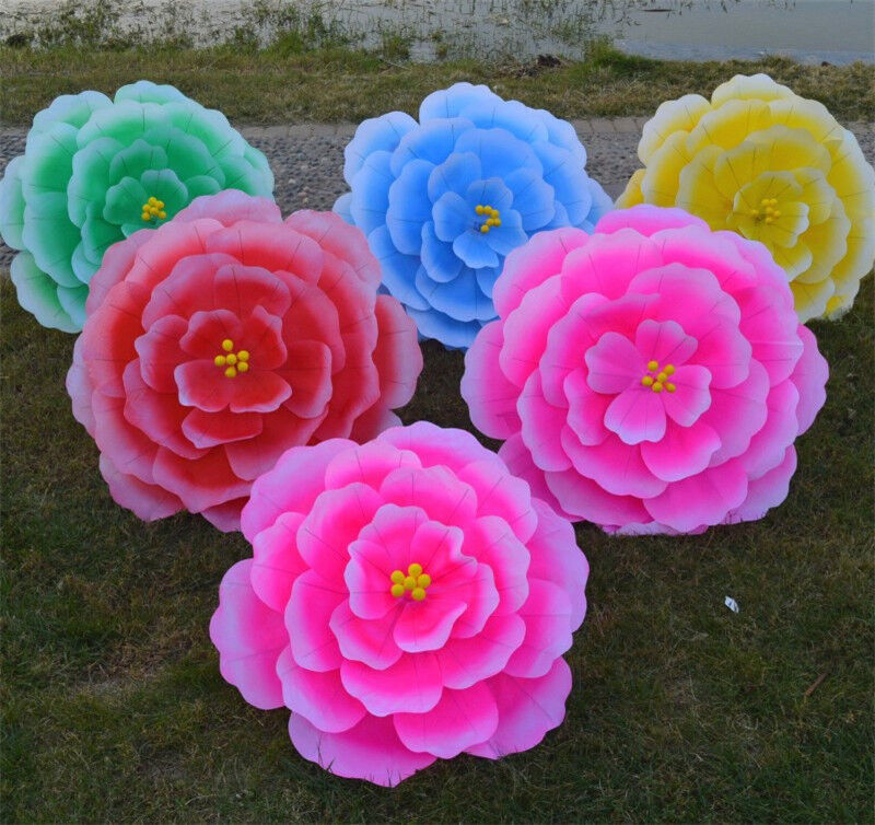 3D Flower Design Silk Peony Floral Parasol Bamboo Cosplay Umbrellas Party Show