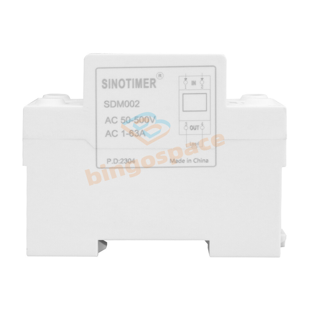 Single-phase Voltage Current Meter AC50-500V 63A DIN Rail Digital Voltmeter US