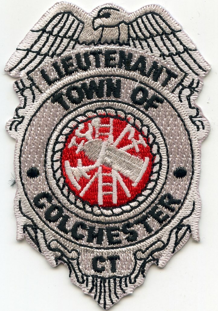 COLCHESTER CONNECTICUT FIRE LIEUTENANT #B small FIRE PATCH