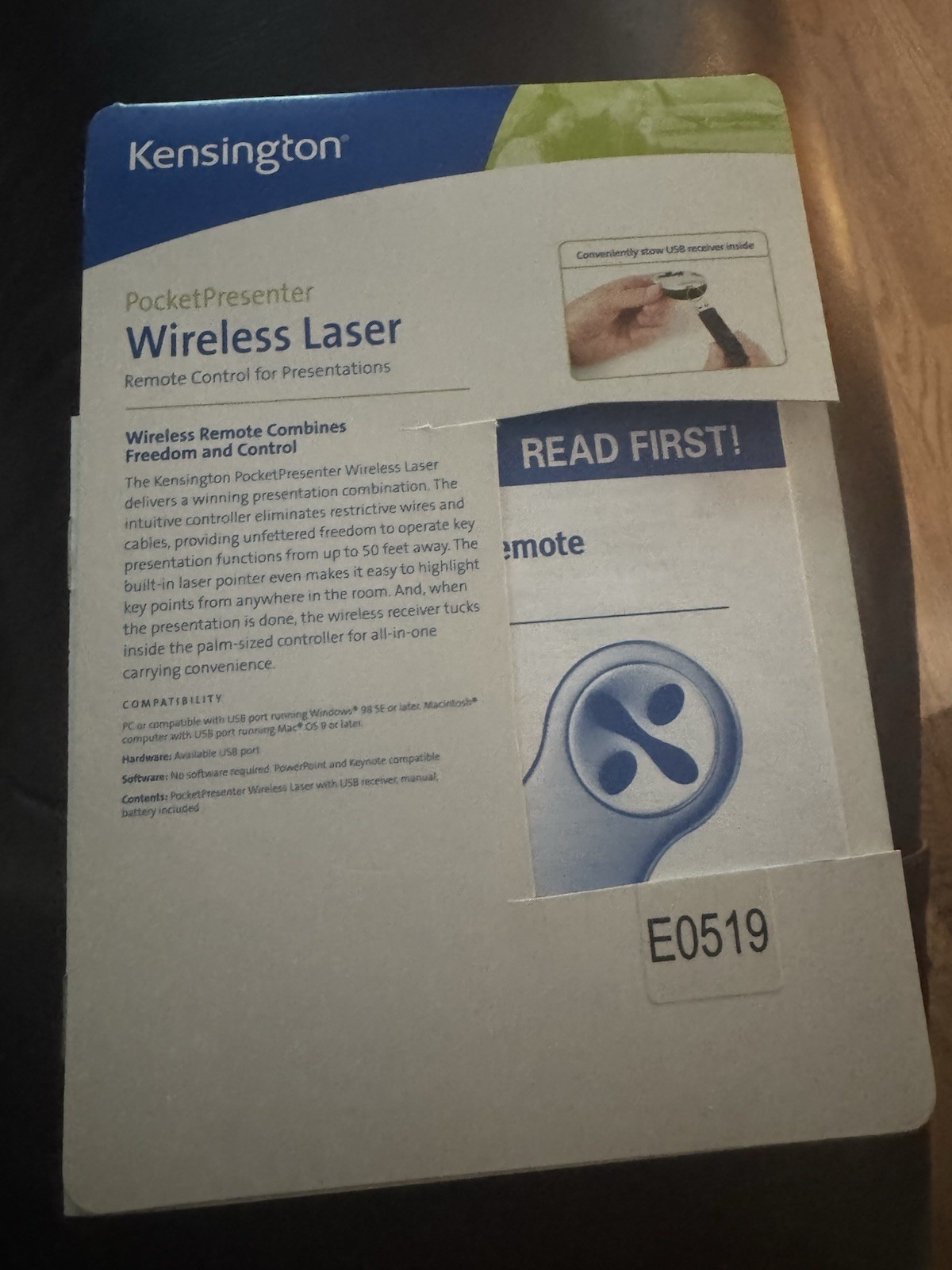 Kensington PocketPresenter Wireless Laser Pointer Remote - Model 33062