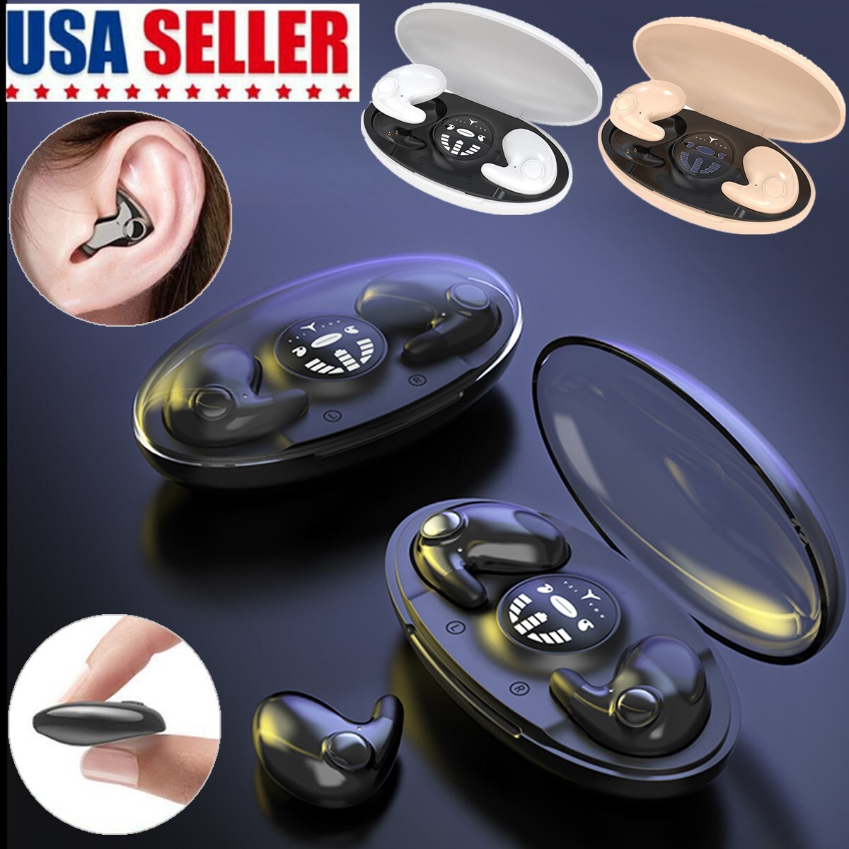 Invisible Sleep Wireless Earbuds Bluetooth 5.3 Headset TWS Waterproof Earphone