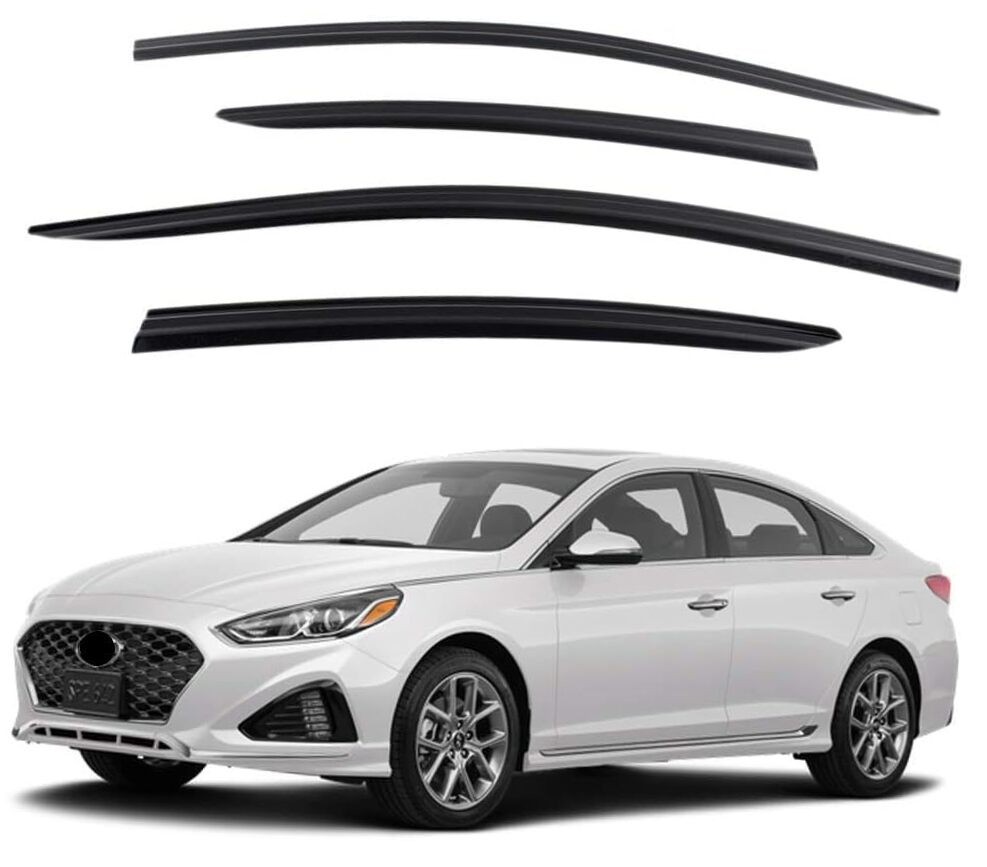 Safe Smoke Window Visor Sun Rain Vent Guard 4 Pcs Set Sonata 2018~2019 Smoke