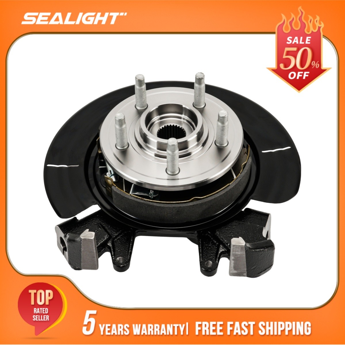 Rear Left Steering Knuckle & Wheel Hub Bearing For 02-2005 Explorer Mountaineer