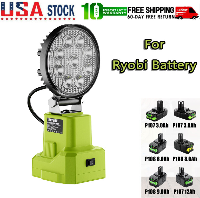 18W Cordless LED Work Light For Ryobi 18V One+ Li-ion Battery 2100LM No battery