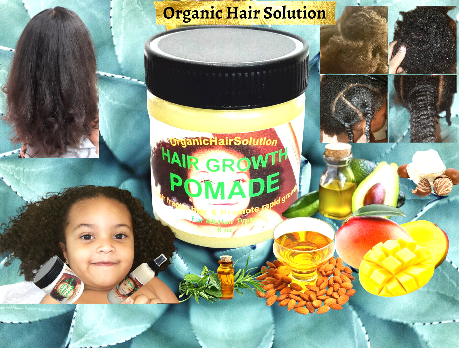 KIDS Hair Growth Pomade Grease- For Stronger, Thicker Longer Hair-Scalp & Hair