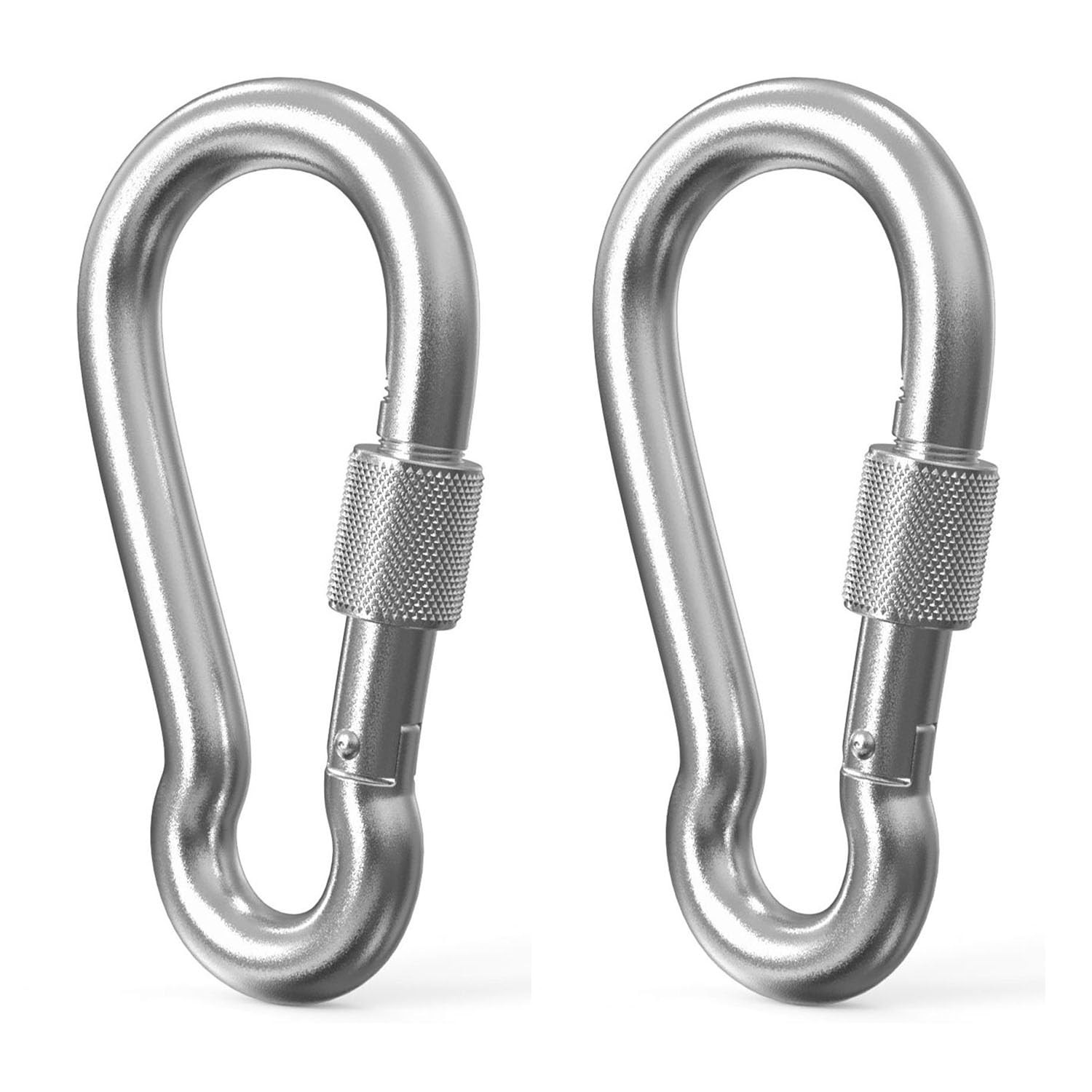 XYSMZM 4 Inch Locking Carabiners, 2 Pcs 4 inches x 2 x 0.58", Silver