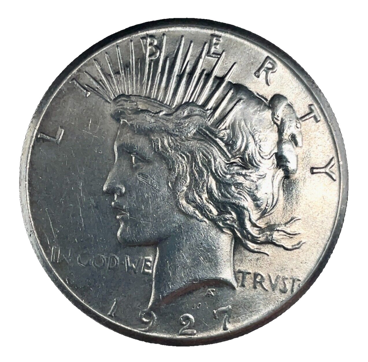 1927-P  Peace Dollar 90% Silver  Uncirculated  $1 U.S Collectible Coin # 304