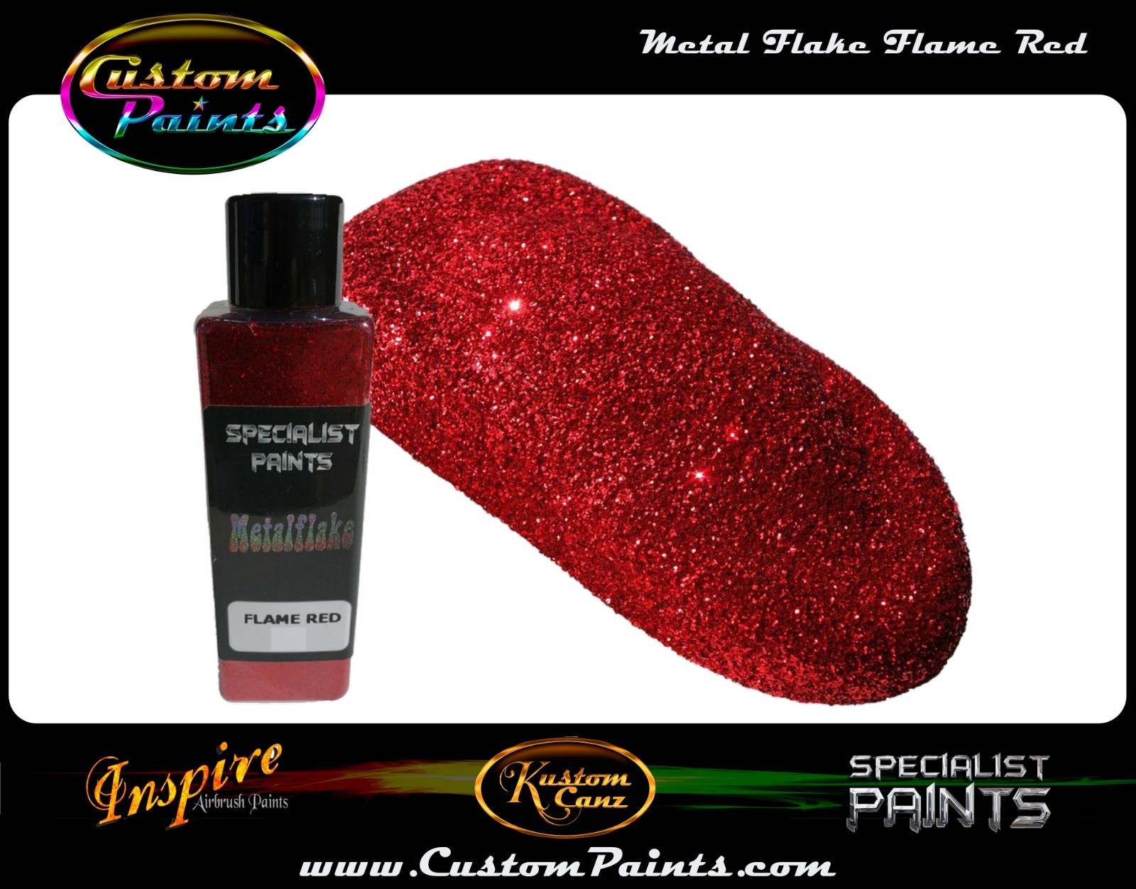 Metal Flake - FLAME RED - Premium Quality, Auto Grade, Custom Paint, Plasti Dip
