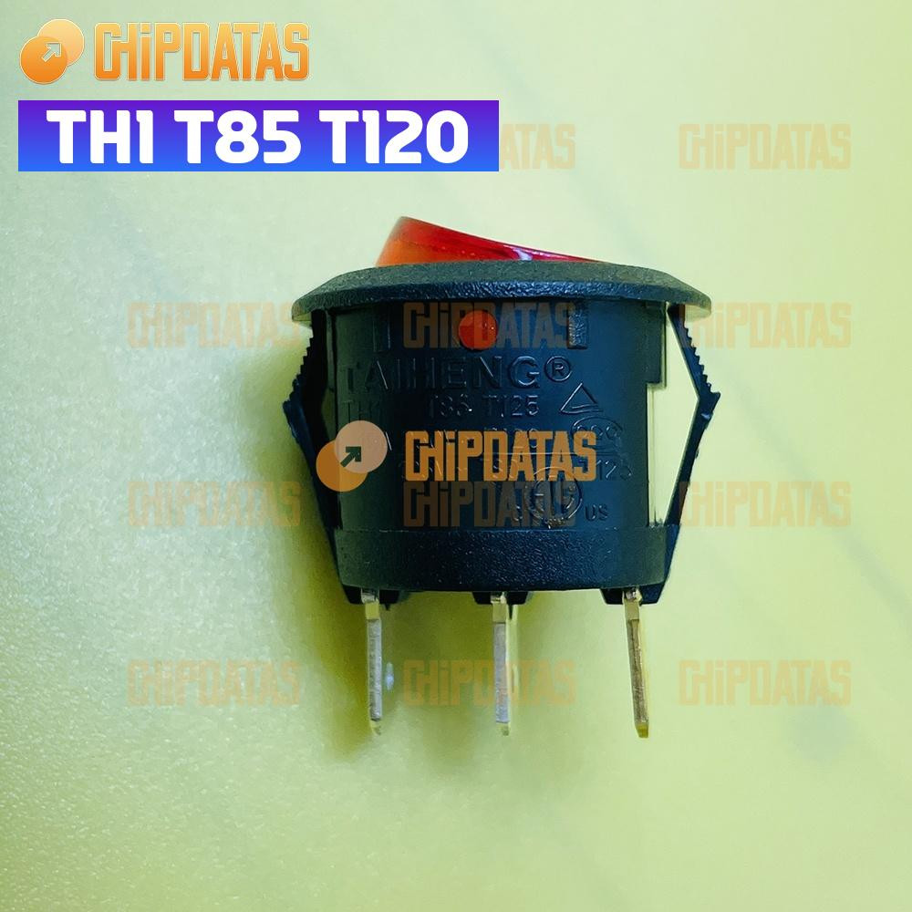1PCS TAIHENG TH1 T85 TH1 T85 T120 Red Lamp Rocker Switch 15A 125/250VAC 3 Pins