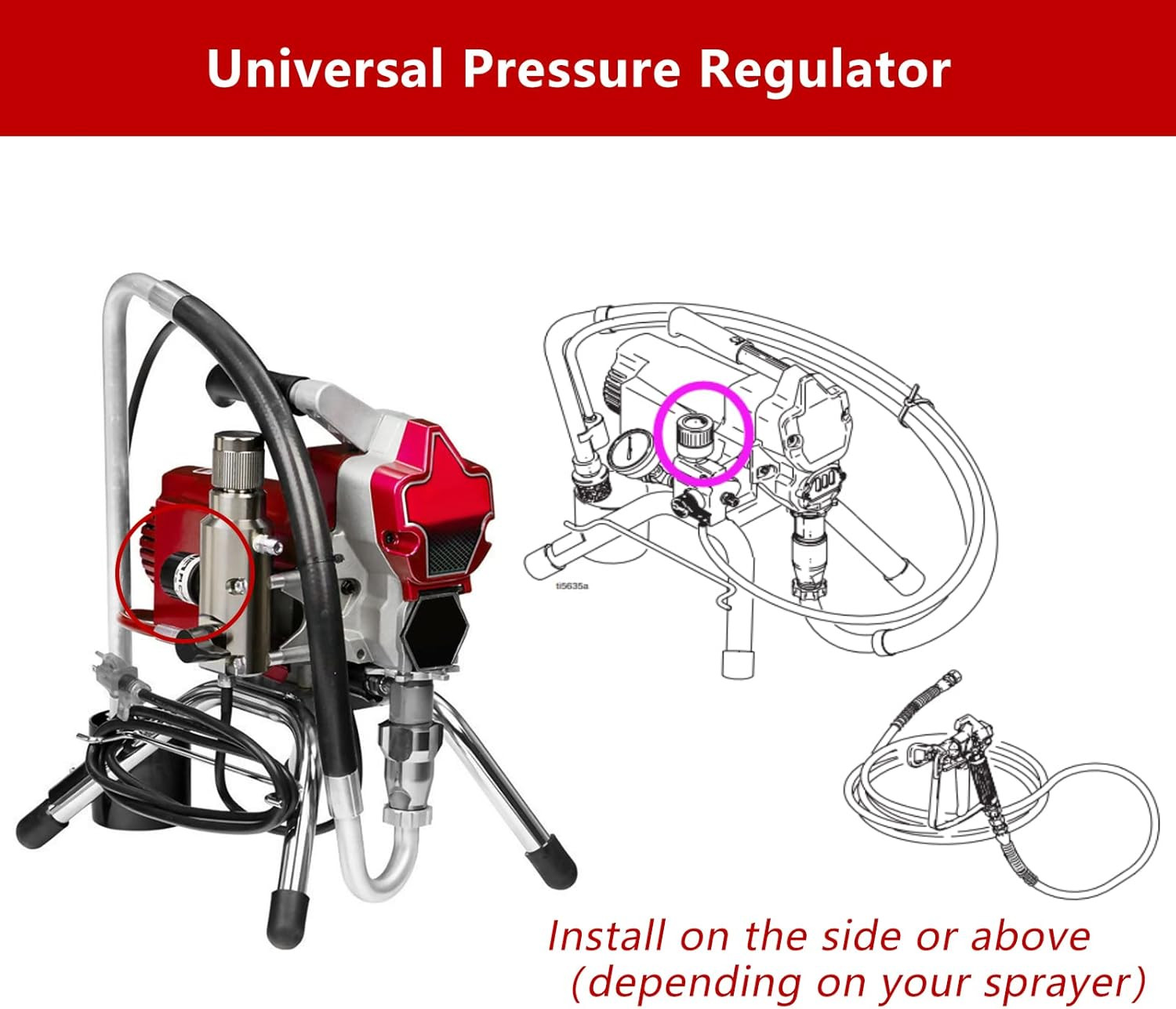 Pressure Control Regulating Valve Compatible with Graco 249005 Machine Spare Par