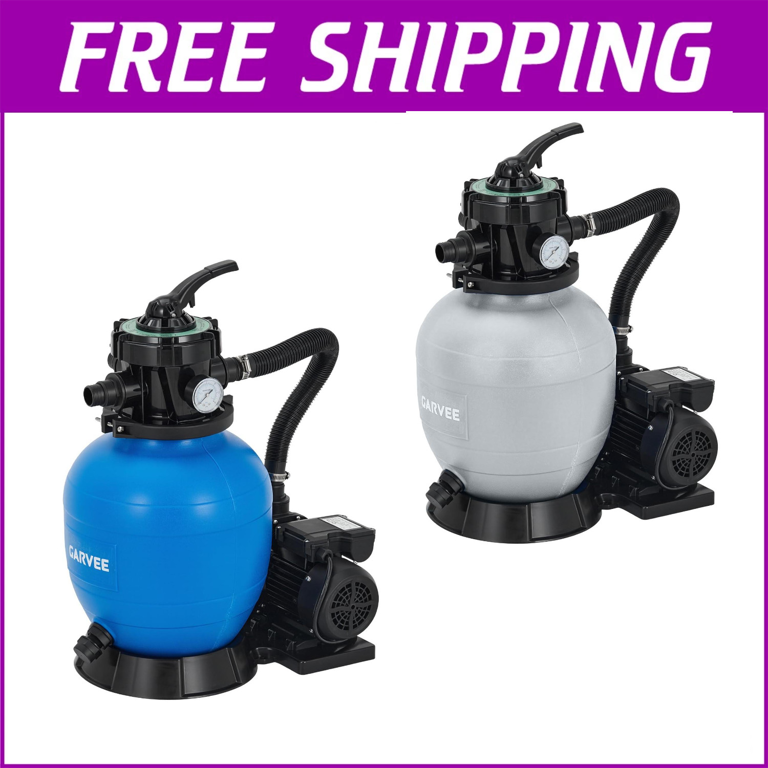 12 / 13 /16" Sand Filter Pump for Above Ground Swimming Pools 2642 3962 GPH Flow