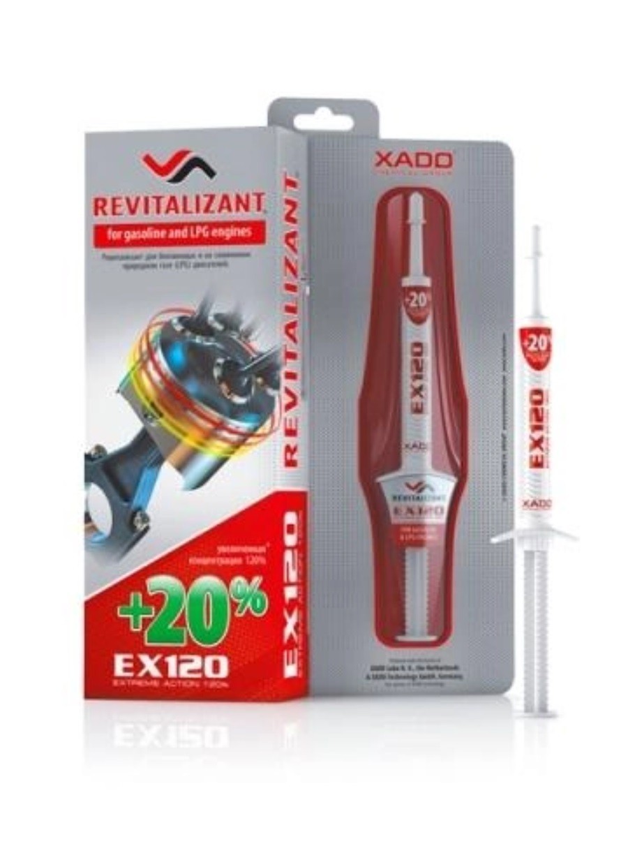 XADO EX120 Gasoline and LPG engines Gel Revitalizant RESTORATION 8ml Worldwide