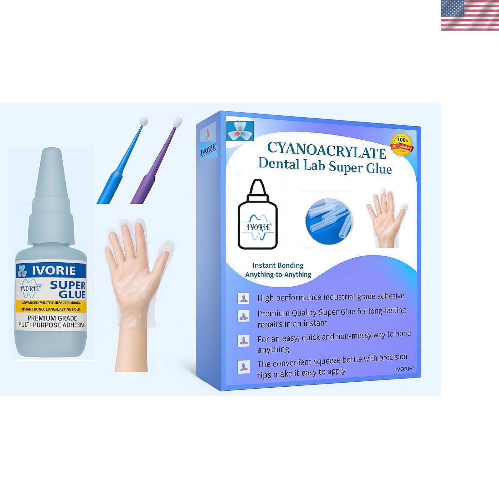 Super Glue Adhesive Instant Bonding Cyanoacrylate Acrylic - Dental Laboratory...