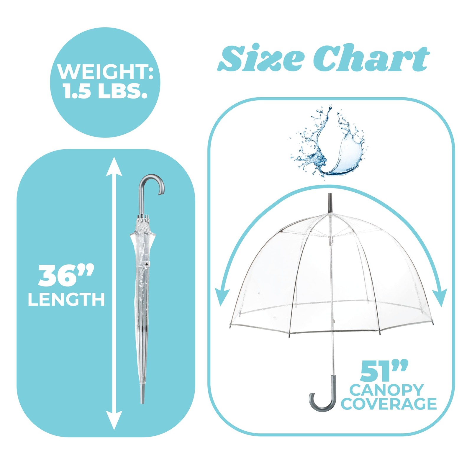Adult Windproof Bubble Umbrella with J Hook Handle and Enhanced Visibility
