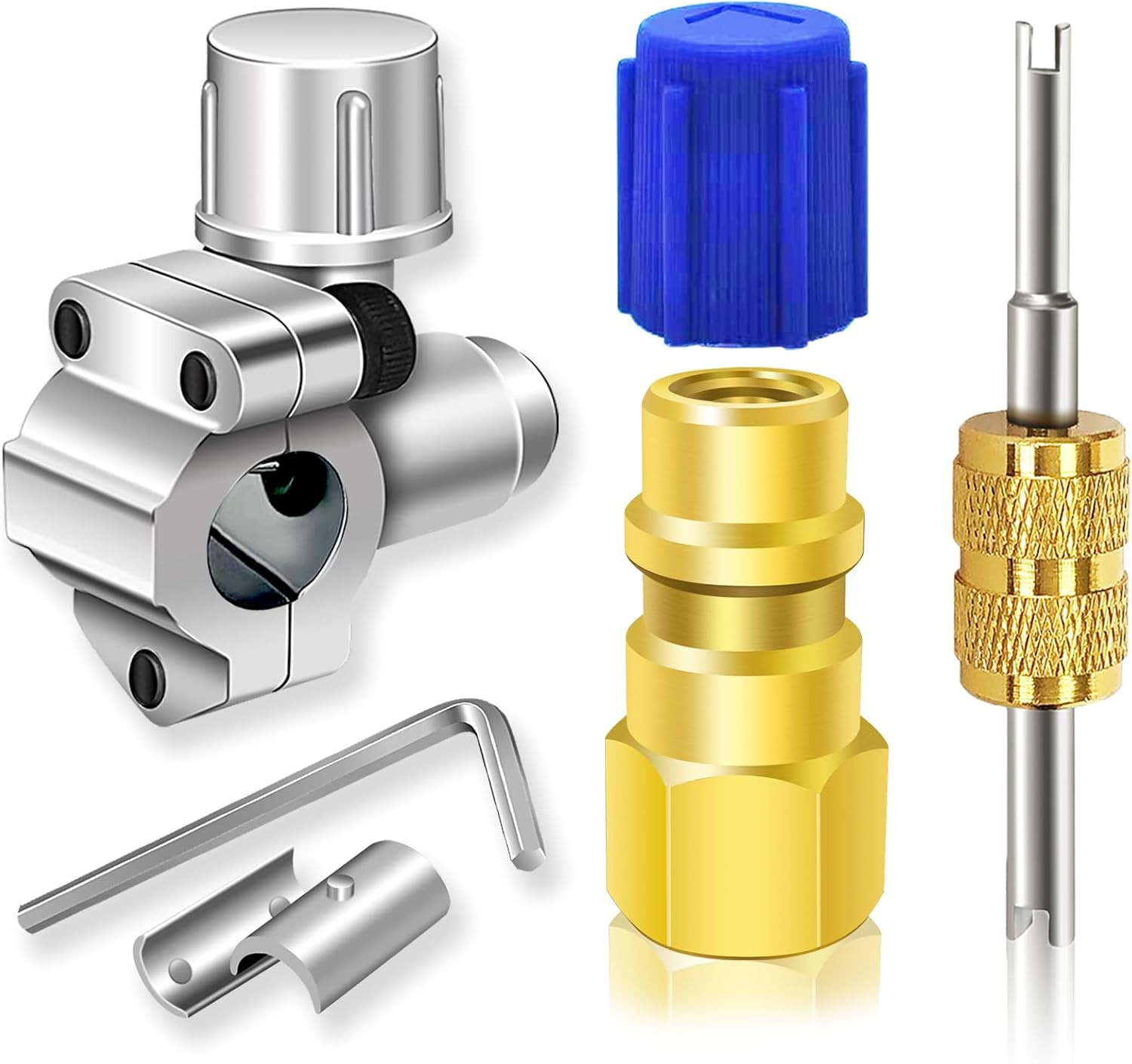 A/C Retrofit Valve Kit-Refrigerant Retrofit Valve Set, with R12 to R134A Low Sid