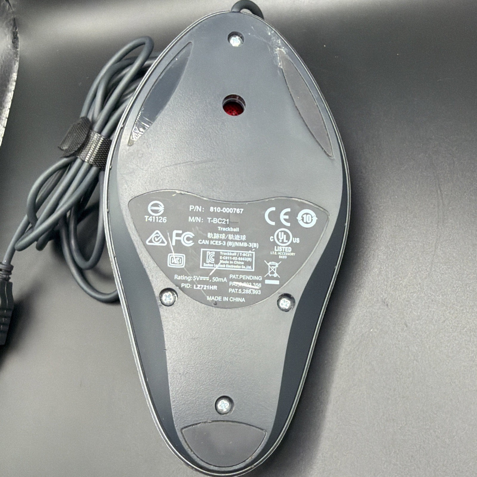 Logitech Trackman Marble Trackball Wired USB Mouse T-BC21