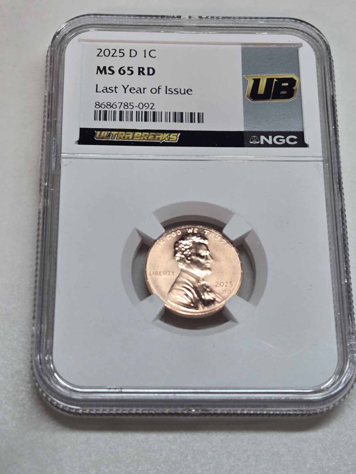 🔥Ultra Breaks 2025 D 1C MS65RD Last Year Of Issue Penny!🔥