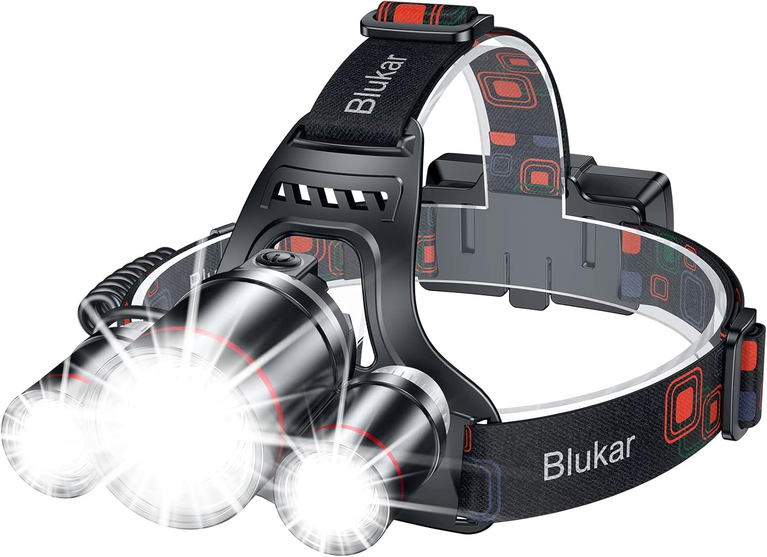 LED Rechargeable Headlamp,Super Bright Rechargeable Headlight Flashlight-3 Light