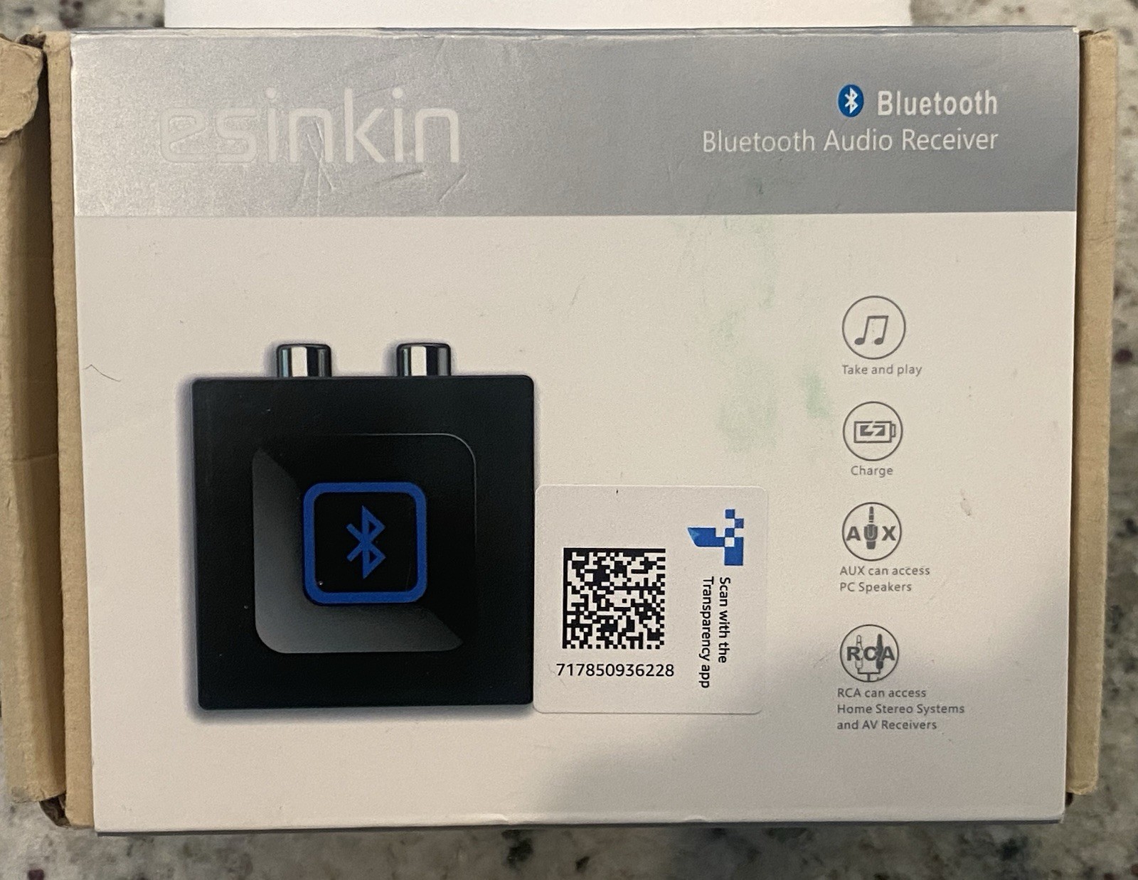 Bluetooth Audio Adapter Music Streaming System Esinkin Wireless Receiver 15m/50'