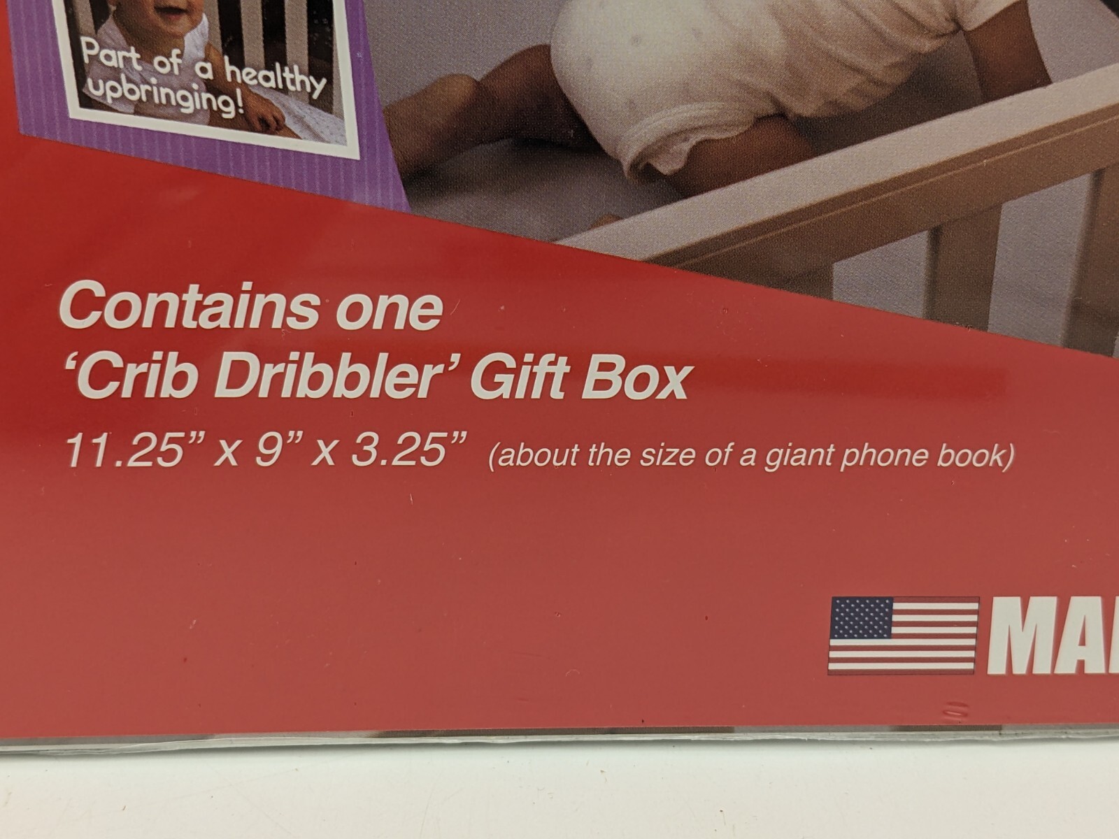 Prank Baby Shower Gift Box Fake "Crib Dribbler" Funny Surprise Joke Gag Box