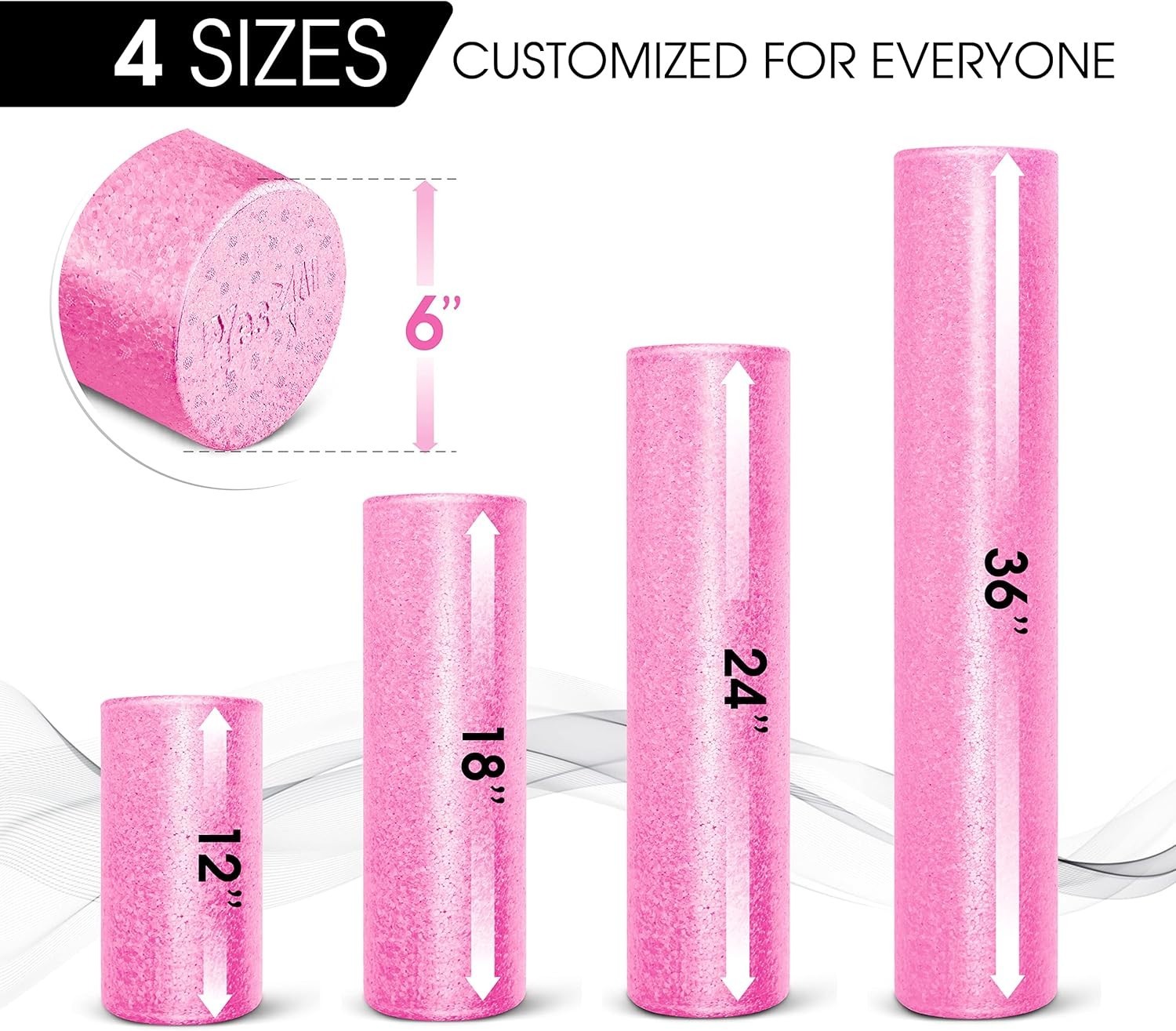 High-Density EPP Round Back Roller Foam, Exercise Foam Roller for Yoga, Pilat...