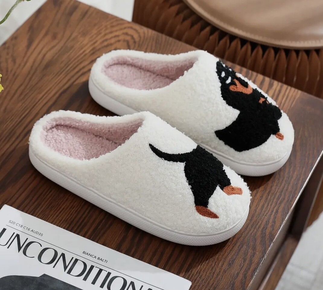 Dachshund Dog Women’s Memory Foam Cotton Blend Slippers Sizes 7-10 NEW IN PKG
