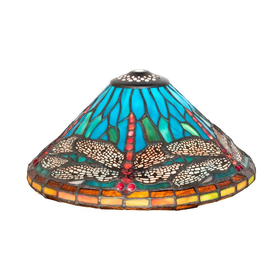Meyda Lighting 12" Wide Tiffany Hanginghead Dragonfly Cone, Stained - 10510