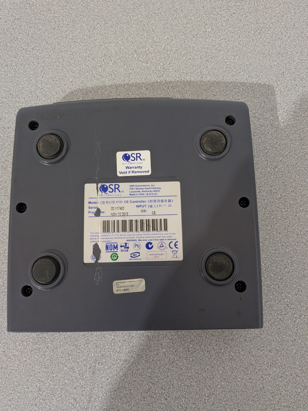 QSR xCeed Kitchen Controller DE-4100 No Power Adapter