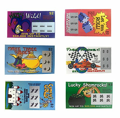 FAKE LOTTERY TICKETS- 100 TICKETS  6 Assorted Designs FREE SHIPPING USA SELLER