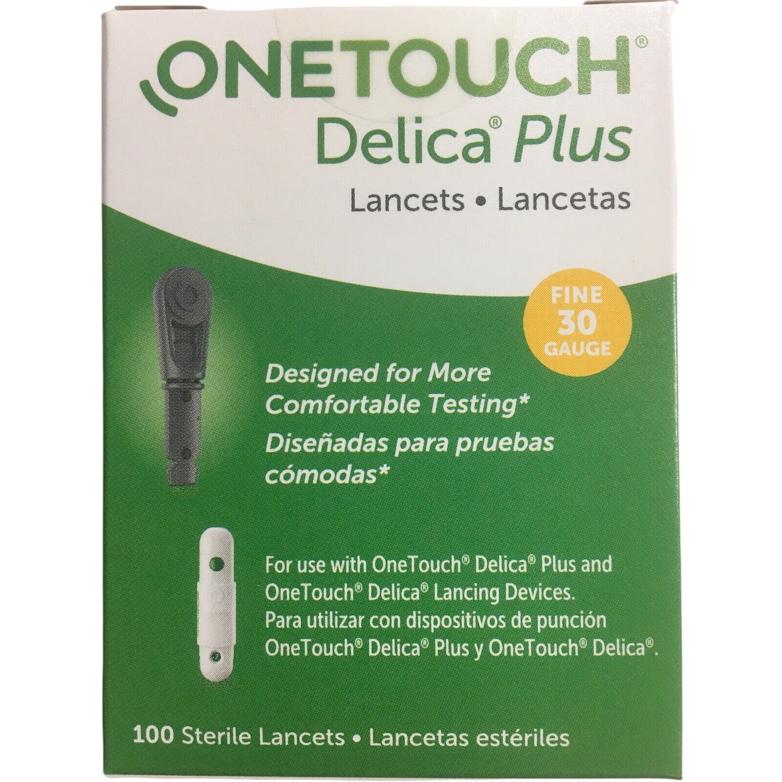 One Touch Delica Plus Lancets Fine 30 Gauge 100ct. - NEW Exp 12/31/28