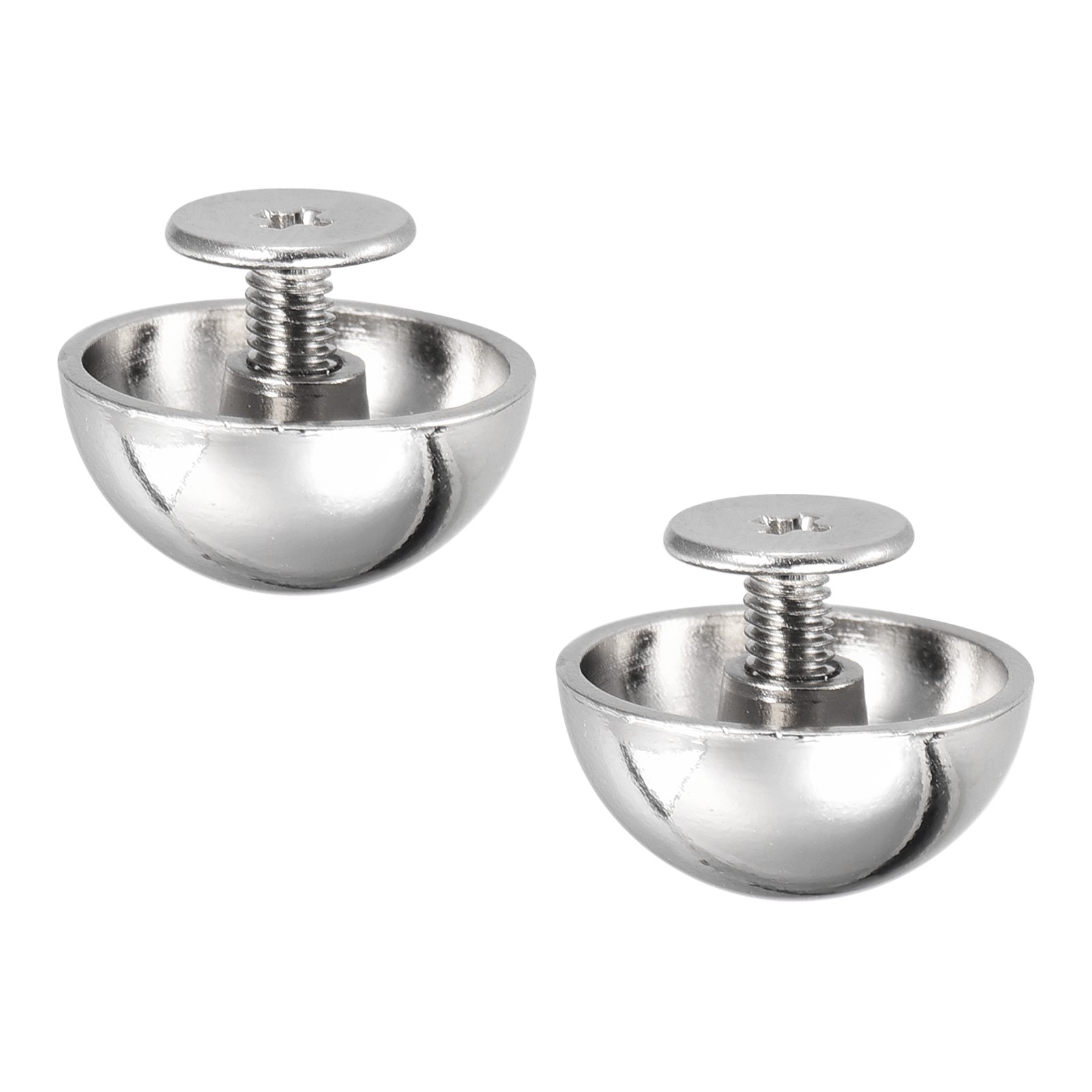 10Set 15x7.5mm Screw Back Rivet DIY Hollow Round Head Leather Stud Silver