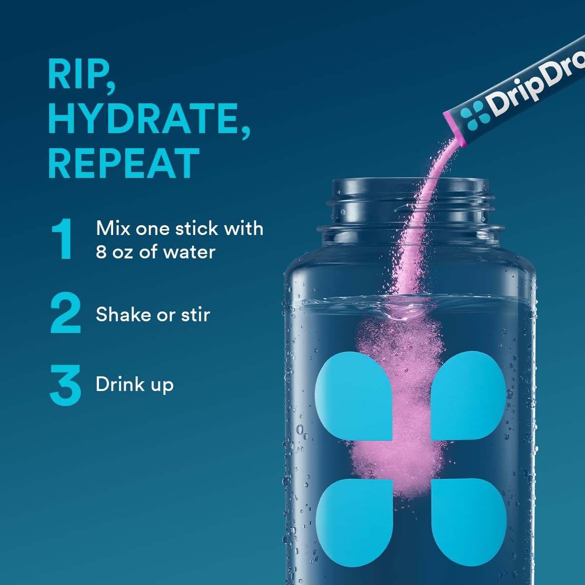 DripDrop Electrolyte Powder 16 Pack Travel Hydration Drink Mix 3X Electrolytes