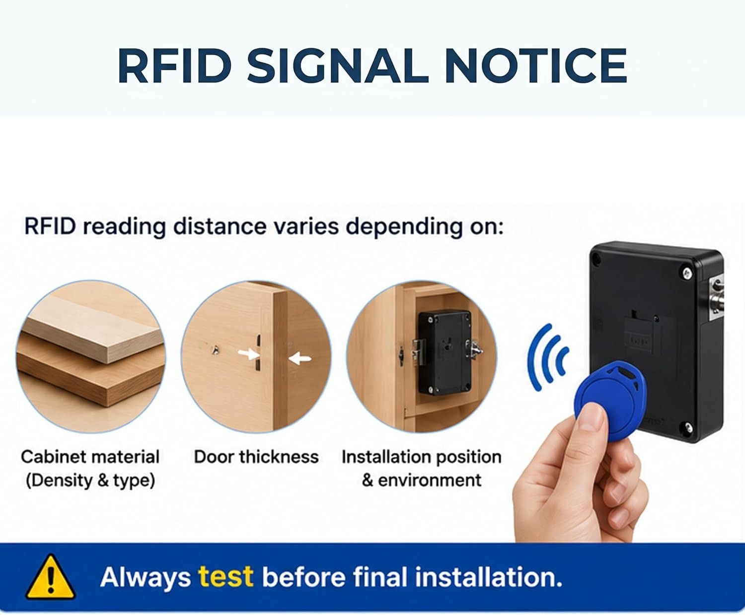 Homello RFID Lock Electronic Cabinet with USB Cable - Hidden MI-Black