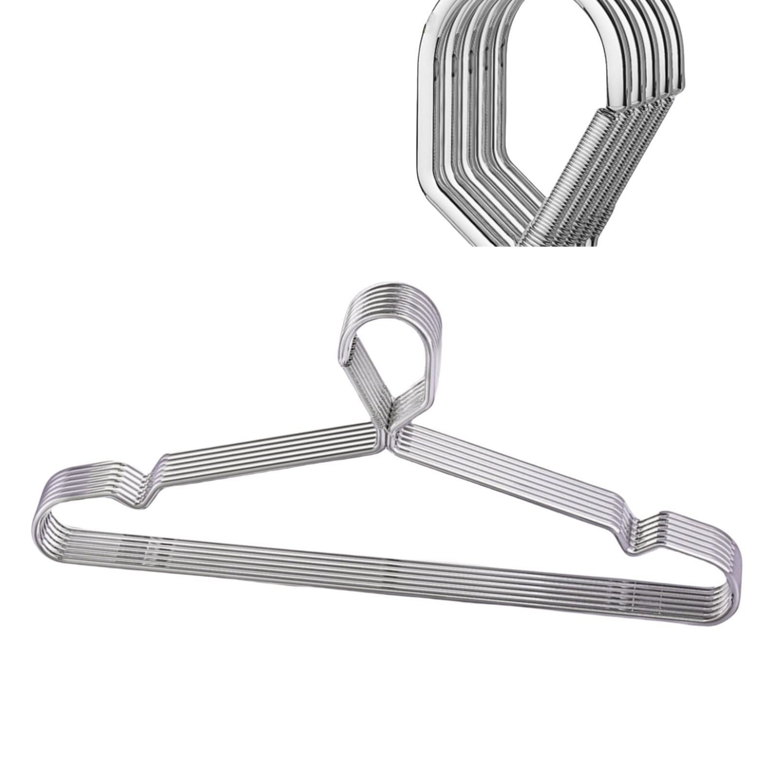 10 Pack 16.5” Wire Locking Hanger 4mm Lockable Hangers Stainless Steel Slim T...