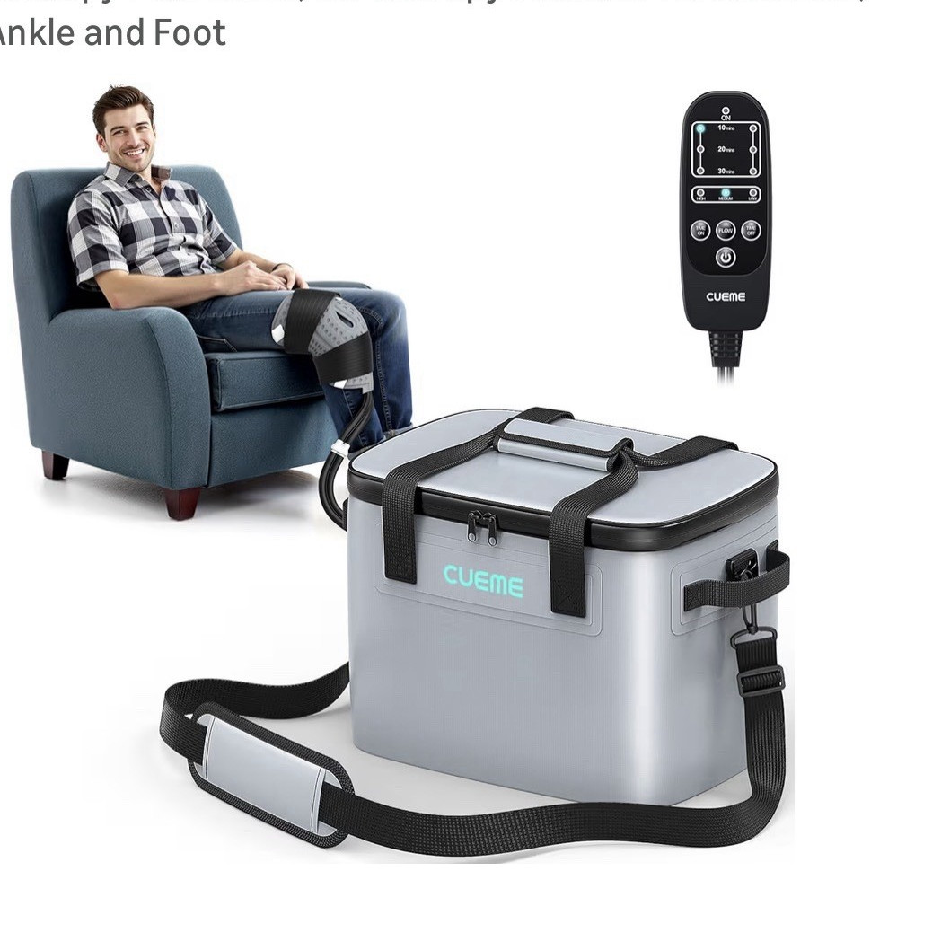CUEME Cold Therapy System Pain Relief w/ Timer, Remote, Knee Wrap