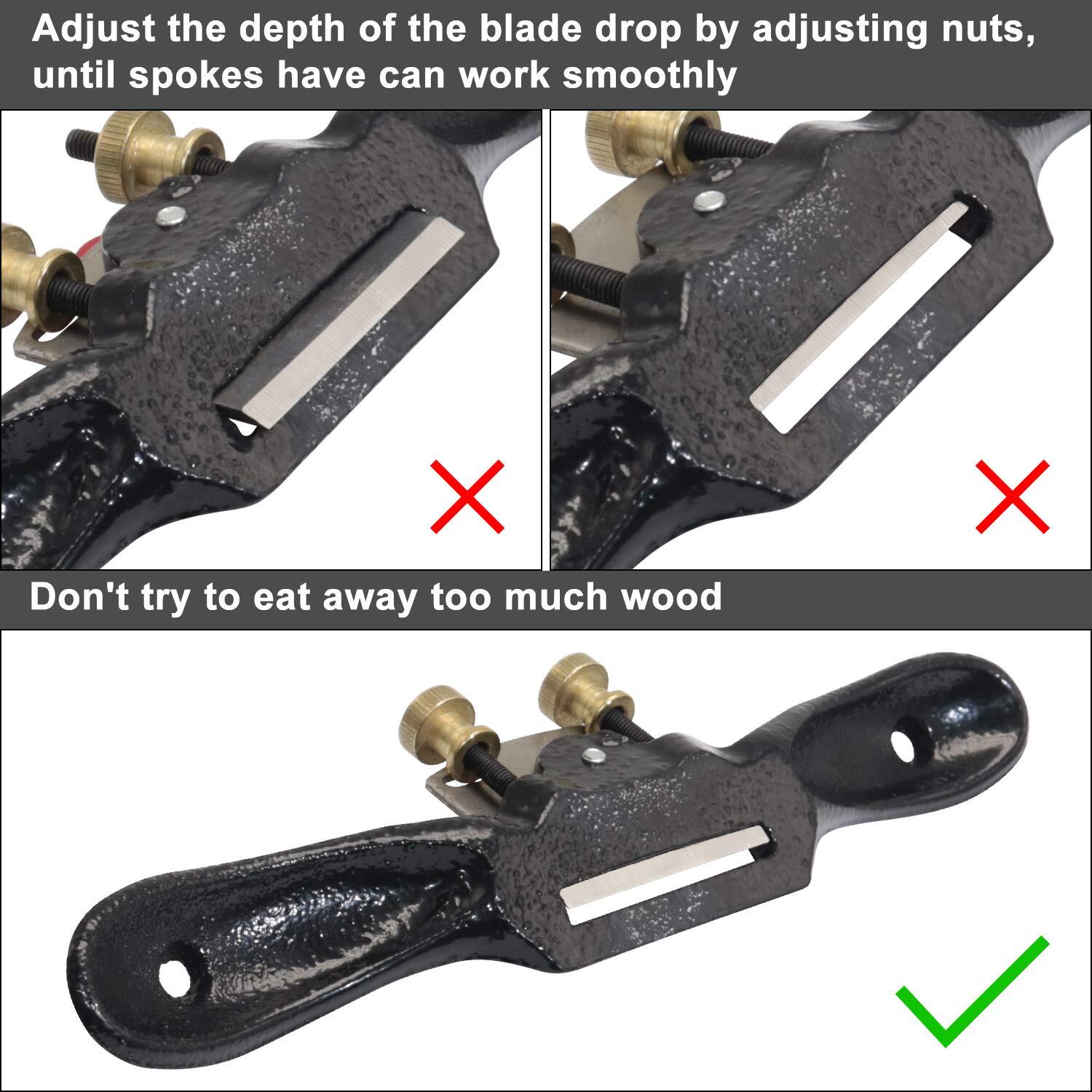2pcs 9" 10" Adjustable Spokeshave With Replacement Blades And 4way Rasp File Man