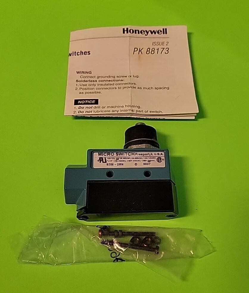 Honeywell BZE6-2RN Micro Limit Switch, Plunger type, NO/NC Contact 15A 480V