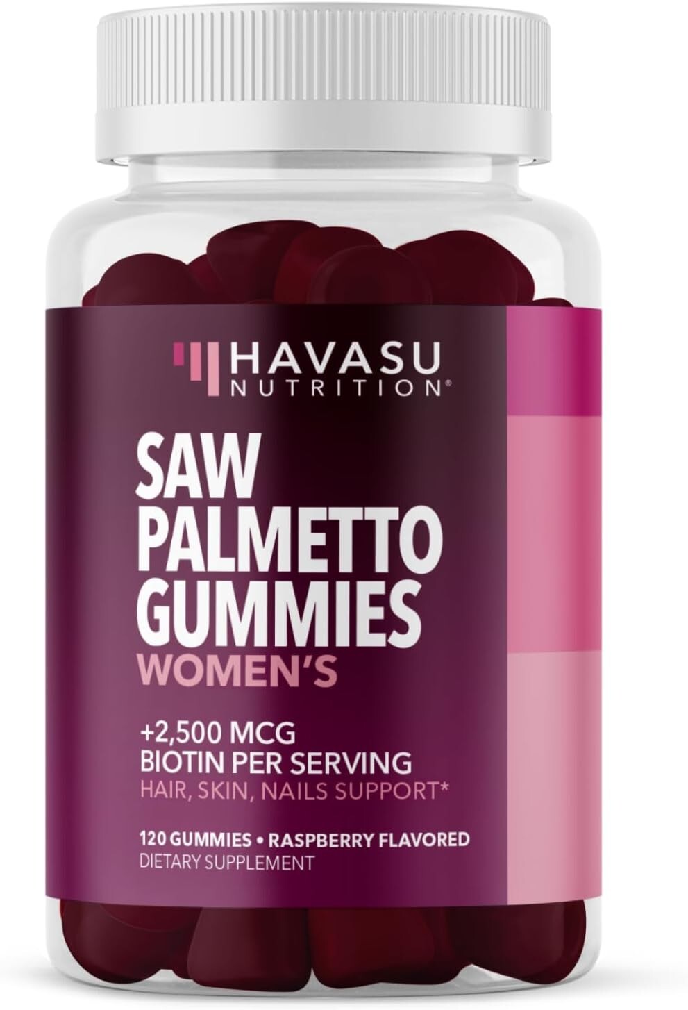 Saw Palmetto for Women 2500 mcg Biotin Gummies DHT Blocker & Biotin Gummies 120c