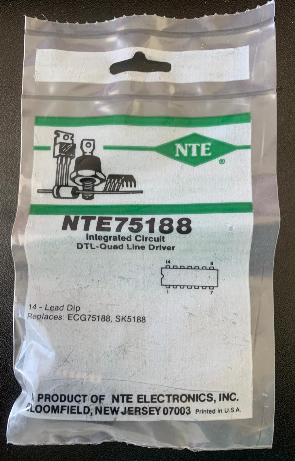 QTY 4 NEW IN BAG NTE75188 DTL-QUAD LINE DRIVER (ECG75188. SK5188) SHIPS FROM USA