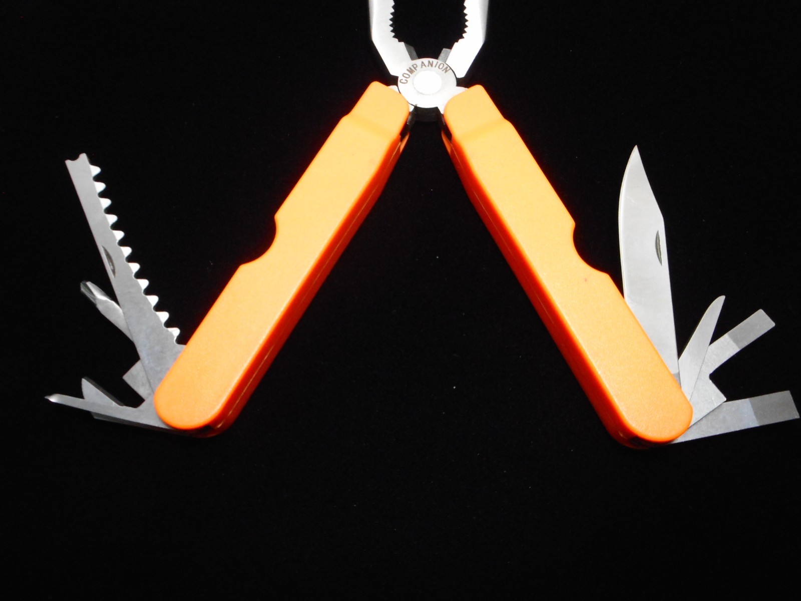 Orange Multi-Tool “COMPANION” – Folding Pliers, Blades, Screwdrivers – Outdoor S