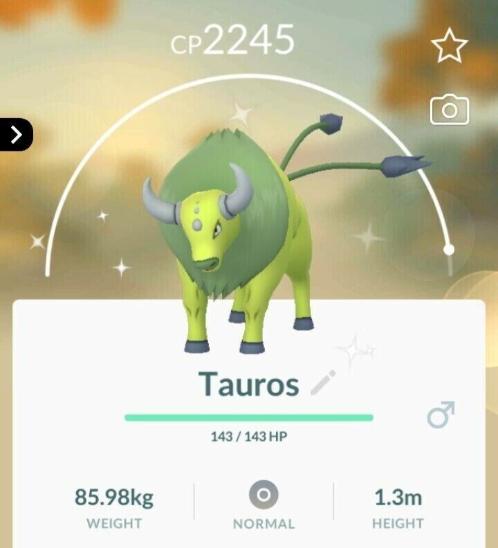 ✨ Shiny Tauros -  P T C - 80k stardust  - Description